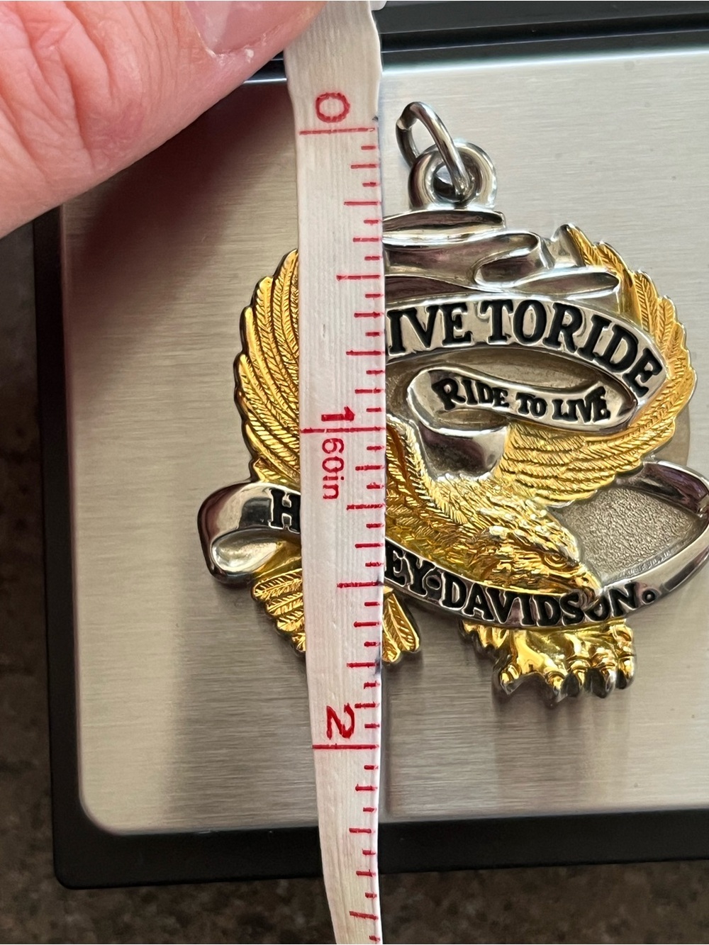 Vintage Harley Davidson 2005 Live to Ride Eagle Charm- 2” & 30 Grams! - Picture 5 of 6